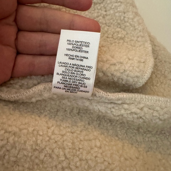 FRYE SND CO. Cream/Tanish Sherpa Sleeveless Open Front Women’s Vest  XL Pockets - Picture 10 of 14